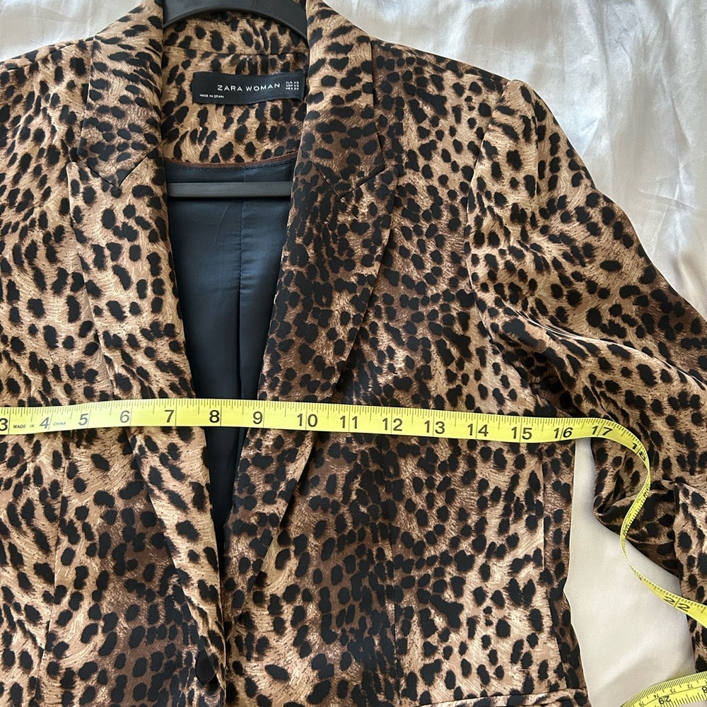 Zara Leopard Cheetah Print Blazer Made in Spain Vintage - Picture 4 of 6